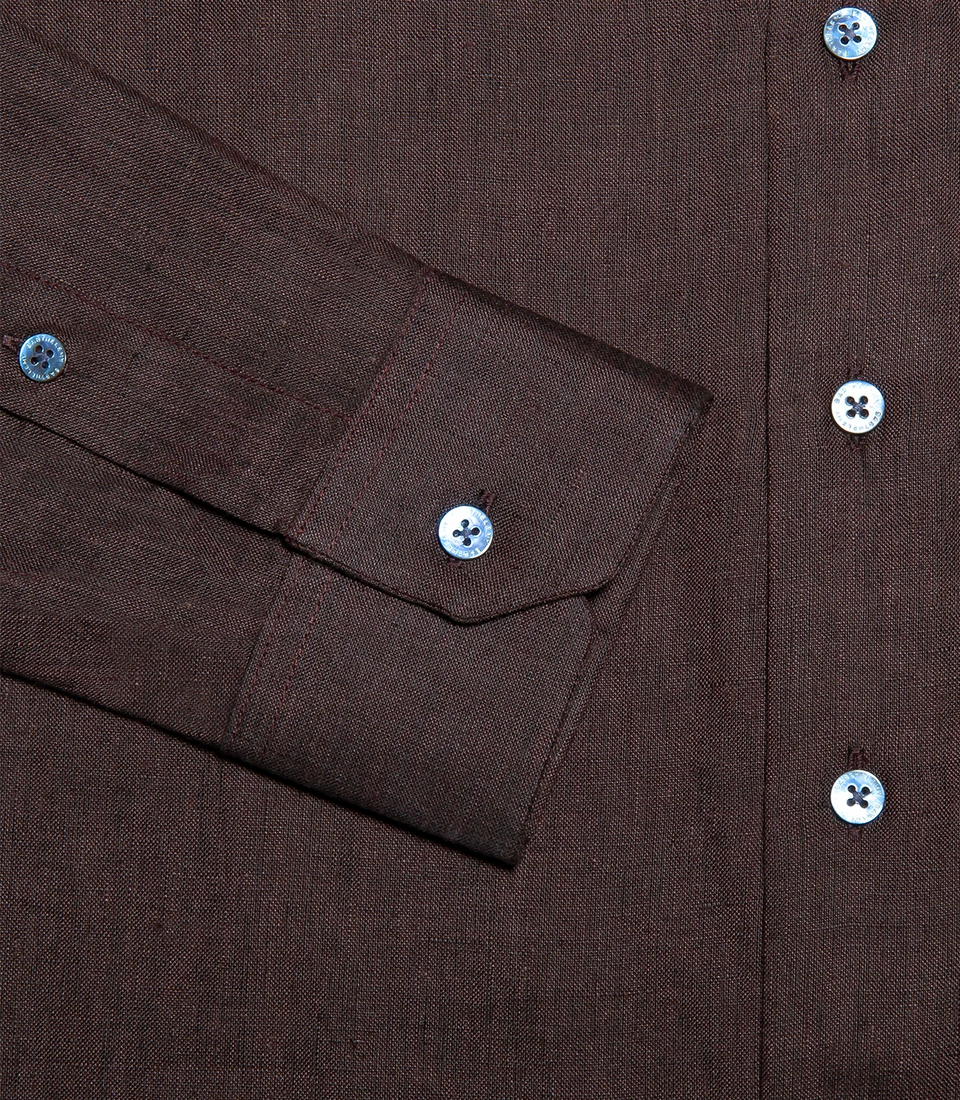Tailored Linen Shirt Coffee