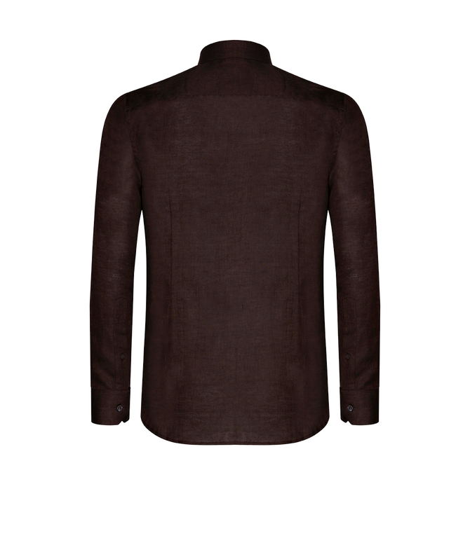 Tailored Linen Shirt Coffee