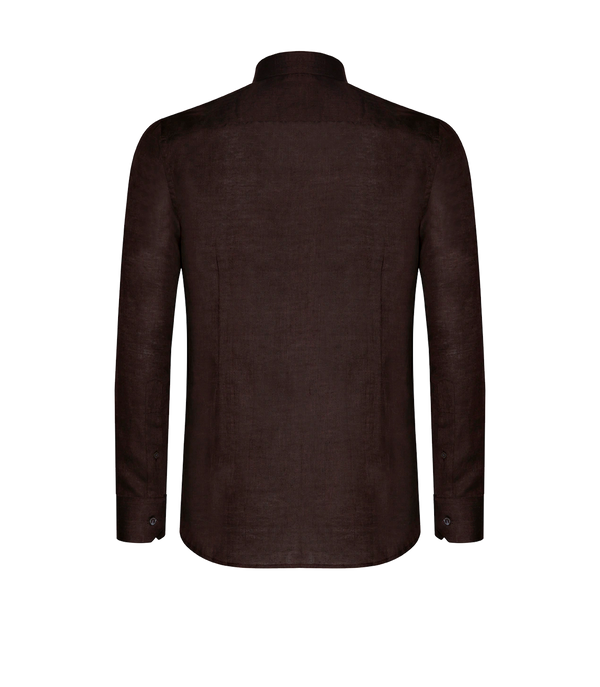 Tailored Linen Shirt Coffee