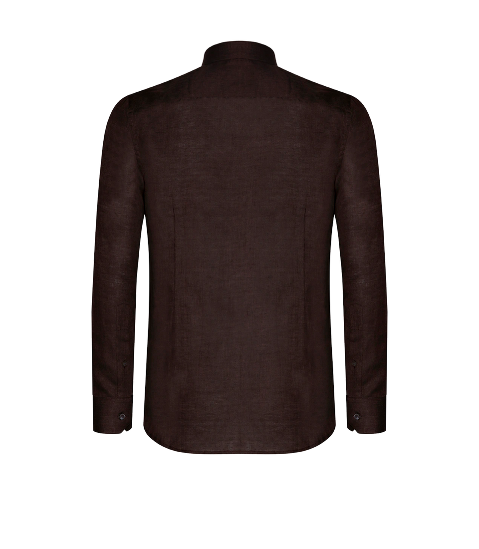 Tailored Linen Shirt Coffee