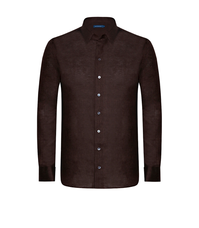 Tailored Linen Shirt Coffee