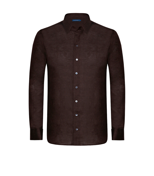 Tailored Linen Shirt Coffee