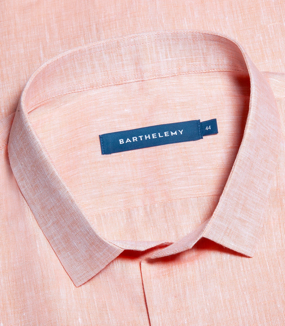 Tailored Linen Shirt Salmon