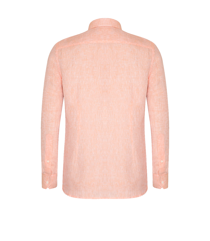 Tailored Linen Shirt Salmon