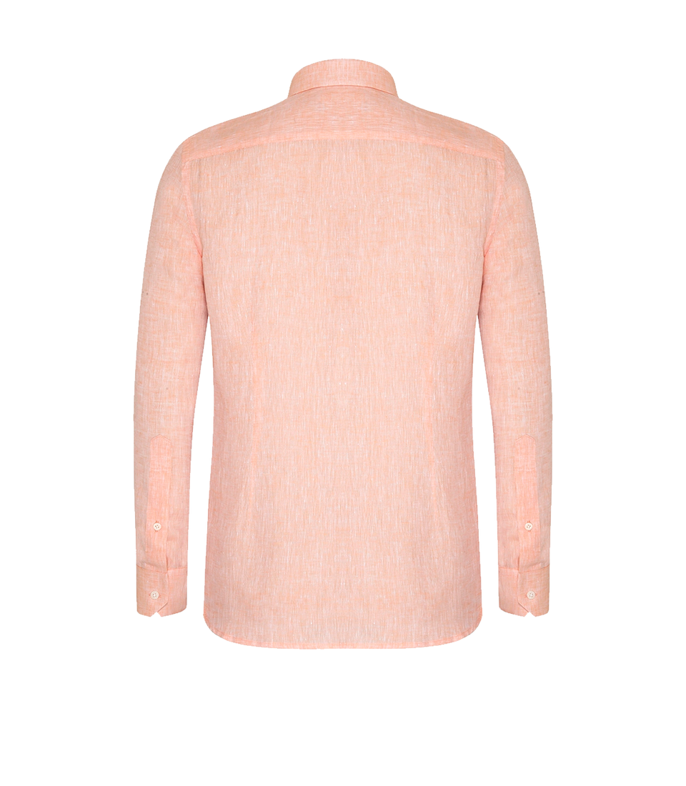 Tailored Linen Shirt Salmon