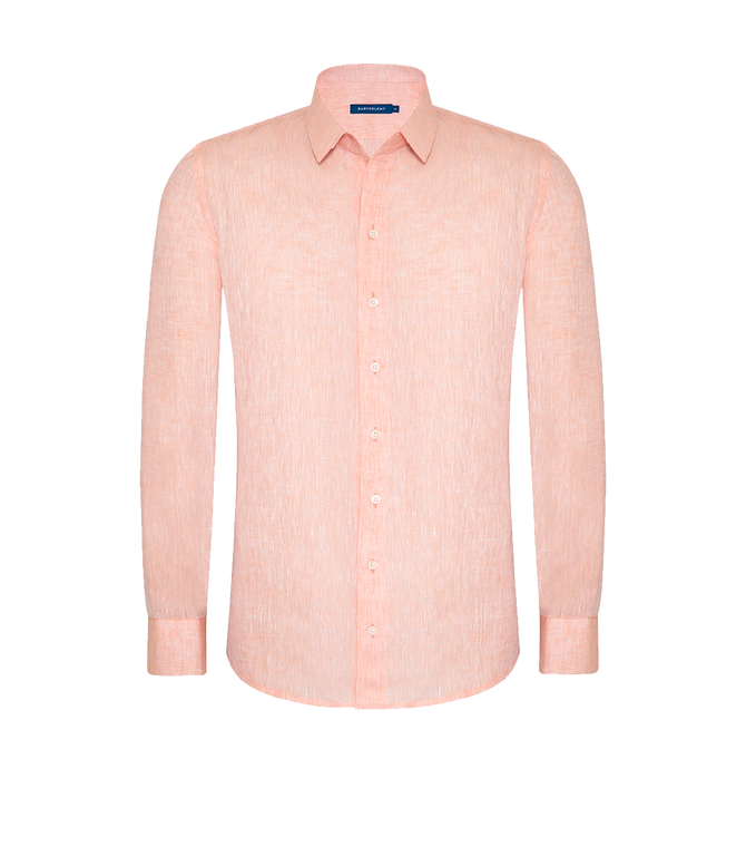 Tailored Linen Shirt Salmon