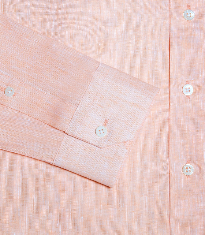 Tailored Linen Shirt Salmon