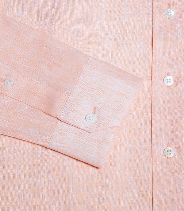 Tailored Linen Shirt Salmon