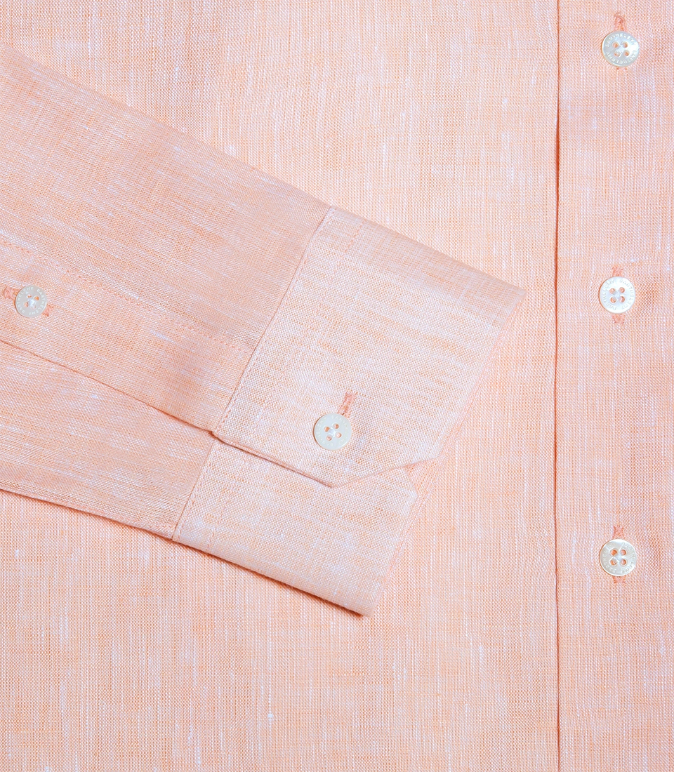 Tailored Linen Shirt Salmon