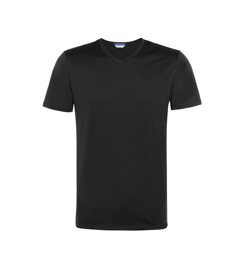 VNeck T-Shirt Pima Black - Barthelemy