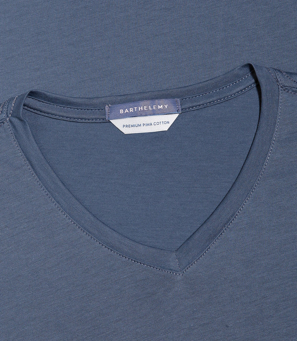 VNeck T-Shirt Pima Blue - Barthelemy