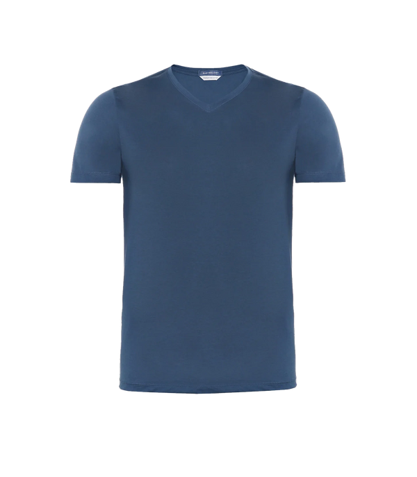 VNeck T-Shirt Pima Blue - Barthelemy