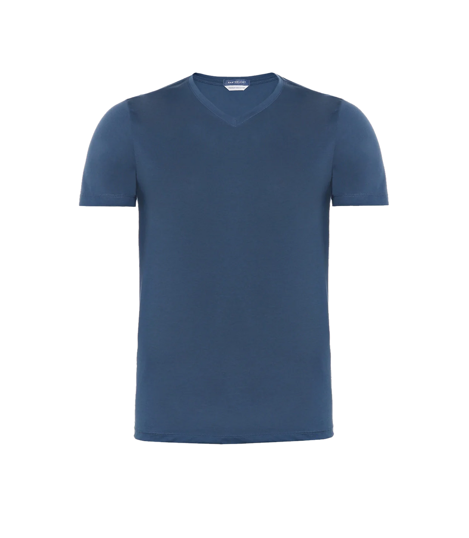 VNeck T-Shirt Pima Blue - Barthelemy