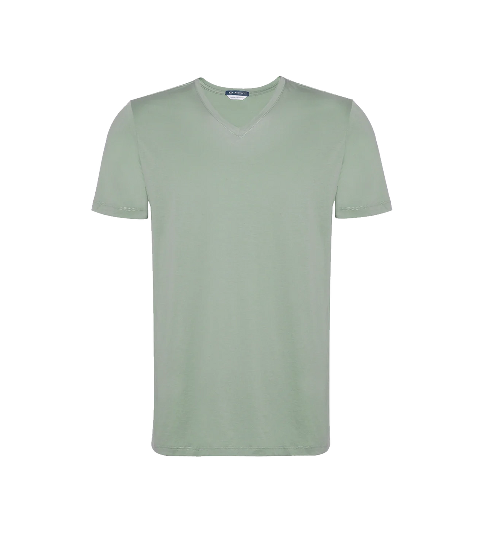 VNeck T-Shirt Pima Green - Barthelemy