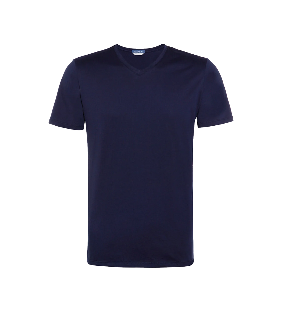 VNeck T-Shirt Pima Navy - Barthelemy