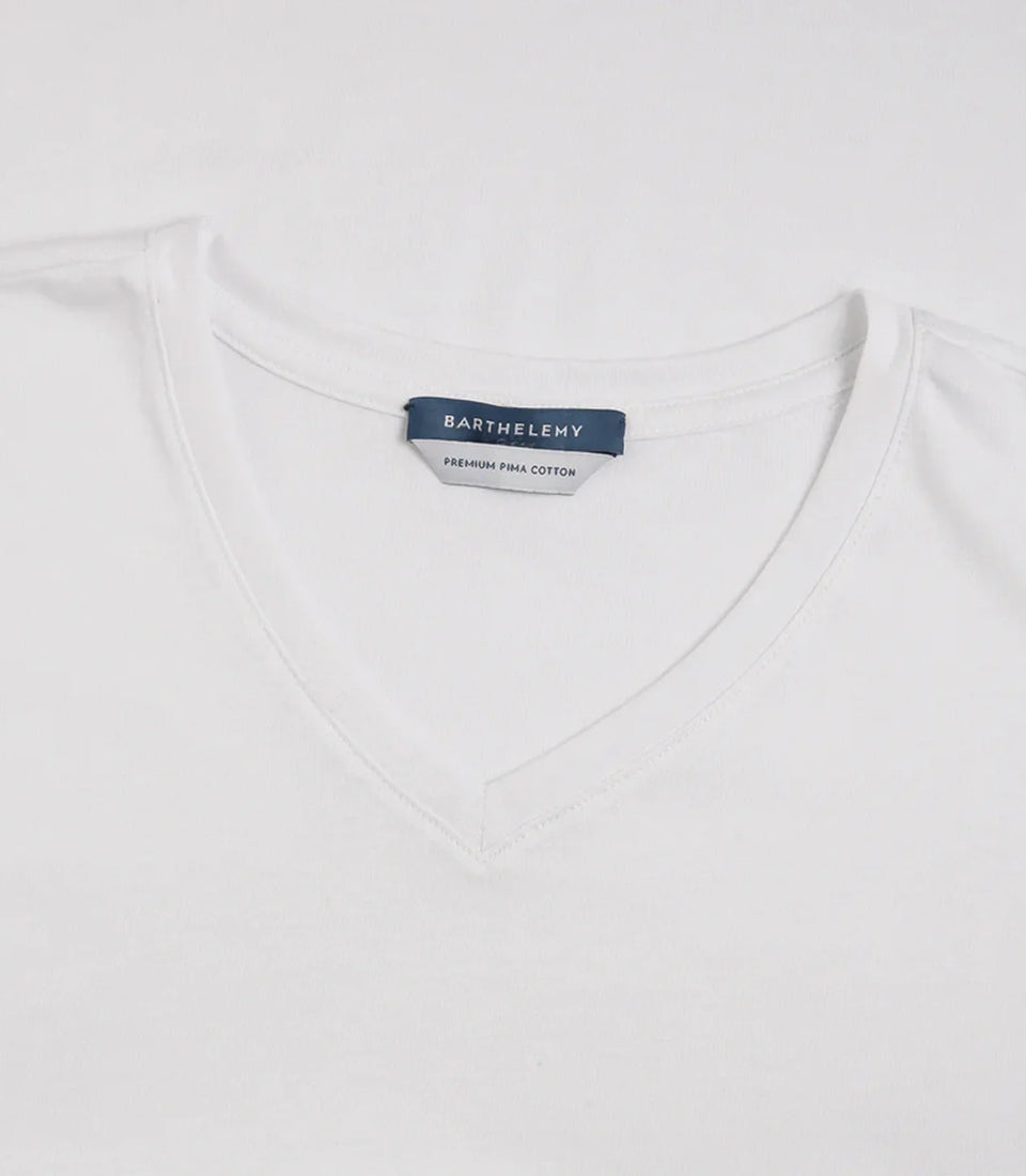 VNeck T-Shirt Pima White - Barthelemy